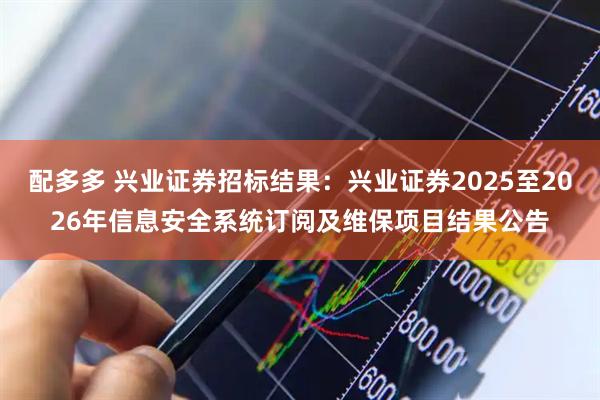 配多多 兴业证券招标结果：兴业证券2025至2026年信息安全系统订阅及维保项目结果公告